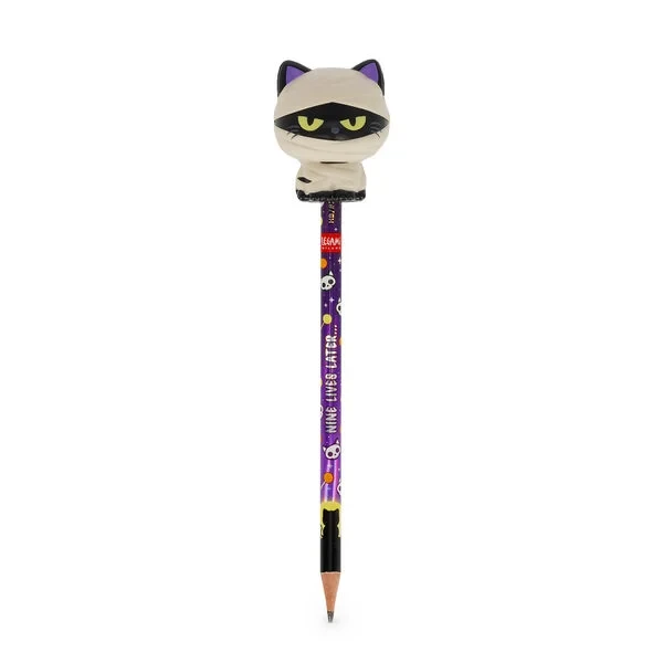 Pencil with Halloween Squishy Mummy Cat "Nine Lives Later